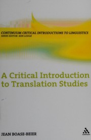 Cover of: A critical introduction to translation studies