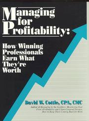 Cover of: Managing for profitability by David W. Cottle