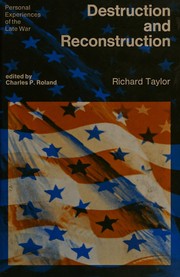 Cover of: Destruction and reconstruction by Taylor, Richard