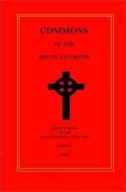 Cover of: Commons of the Divine Liturgies: Service Book of the Old Catholic Church (Old Catholic Studies)