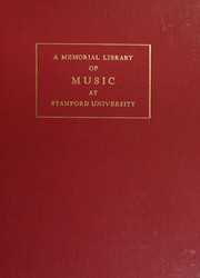 Cover of: Catalogue of the Memorial Library of Music, Stanford University by Nathan van Patten