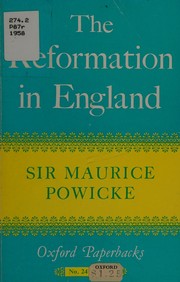 Cover of: The reformation in England