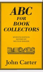 Cover of: ABC for book collectors by Carter, John