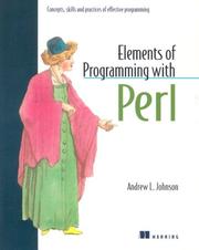 Elements of Programming with Perl by Andrew L. Johnson