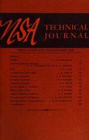 Cover of: NSA technical journal: special mathematics and engineering issue