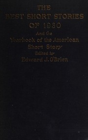 Cover of: The Best Short Stories of 1930 by Edward J. O'Brien