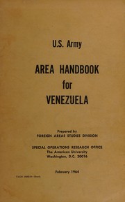 Cover of: Area handbook for Venezuela by American University (Washington, D.C.). Foreign Area Studies