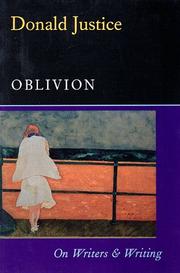 Cover of: Oblivion: On Writers & Writing