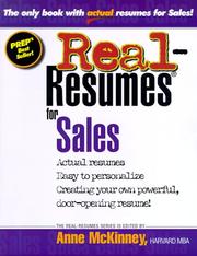 Cover of: Real-Resumes for Sales (Real-Resumes Series) by Anne McKinney