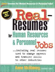 Cover of: Real-resumes for human-resources & personnel jobs: including real resumes used to change careers and transfer skills to other industries