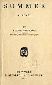 Cover of: Summer; a novel by Edith Wharton
