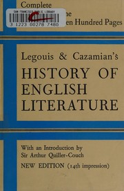 Cover of: A history of English literature by Emile Legouis