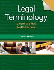Legal terminology by Gordon W. Brown