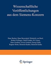 Cover of: Wissenschaftliche Veröffentlichungen aus dem Siemens-Konzern