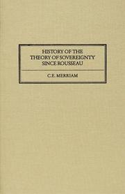 Cover of: History of the Theory of Sovereignty Since Rousseau (Studies in History, Economics, and Public Law, V. 12, No. 4)