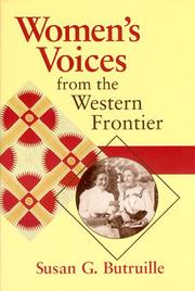 Cover of: Women's voices from the western frontier