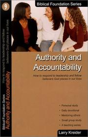 Cover of: Authority and Accountability