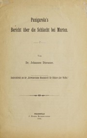 Cover of: Panigarola's Bericht über die Schlacht bei Murten by Johannes Dierauer