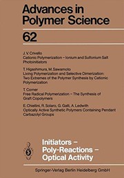 Cover of: Initiators ― Poly-Reactions ― Optical Activity