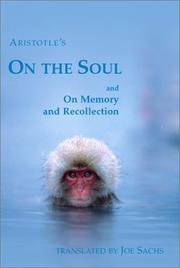 Cover of: Aristotle's On the Soul and On Memory and Recollection