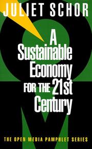 Cover of: A sustainable economy for the 21st century by Juliet Schor