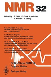 Cover of: Solid-State NMR III Organic Matter: Organic Matter
