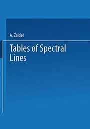 Tables of Spectral Lines by A. Zaidel