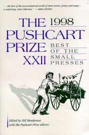 Cover of: The Pushcart Prize XXII, 1998 by Bill Henderson