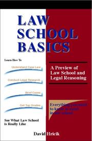 Cover of: Law School Basics: A Preview of Law School and Legal Reasoning