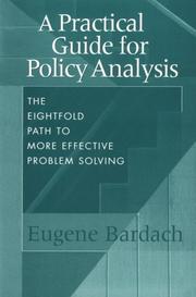 Cover of: A Practical Guide for Policy Analysis by Eugene Bardach