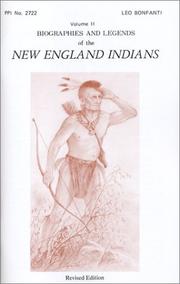 Cover of: Biographies and Legends of the New England Indians Volume II (New England's Historical)