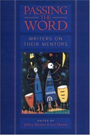 Cover of: Passing the word: writers on their mentors