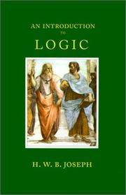 Cover of: An Introduction to Logic by H. W. B. Joseph
