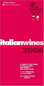 Cover of: Italian Wines 2006: A Guide to the World of Italian Wine for Experts a (Italian Wines)