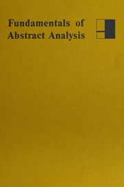Cover of: Fundamentals of abstract analysis