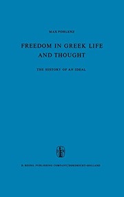 Cover of: Freedom in Greek Life and Thought by M. Pohlenz, Carl Lofmark