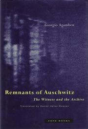 Cover of: Remnants of Auschwitz by Giorgio Agamben