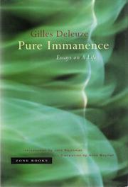 Cover of: Pure Immanence: Essays on A Life