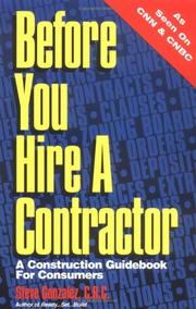 Before You Hire A Contractor by Steve Gonzalez