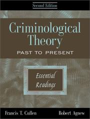 Cover of: Criminological Theory: Past to Present (Essential Readings)
