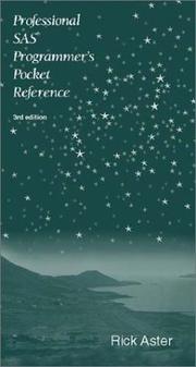 Cover of: Professional SAS Programmer's Pocket Reference by Rick Aster, Rick Aster