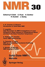 Cover of: Solid-State NMR I Methods by Bernhard Blümich