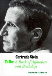 Cover of: To Do by Gertrude Stein
