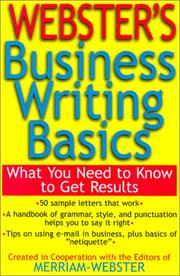 Cover of: Webster's Business Writing Basics