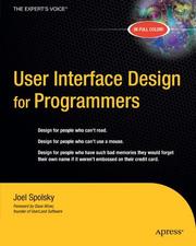 Cover of: User Interface Design for Programmers