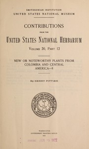 Cover of: New or noteworthy plants from Colombia and Central America by Henri Pittier