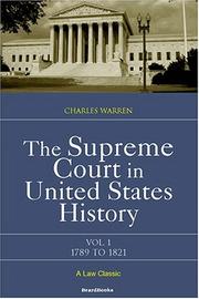 Cover of: The Supreme Court in United States History, Vol. 1 | Charles Warren