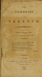 Cover of: The comedies of Terence. by Publius Terentius Afer
