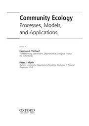 Cover of: Community ecology: processes, models, and applications