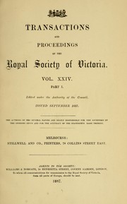 Cover of: Transactions and proceedings of the Royal Society of Victoria by Royal Society of Victoria (Melbourne, Vic.)